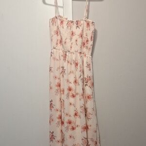 Rue21 Pink and Cream Smocked Top